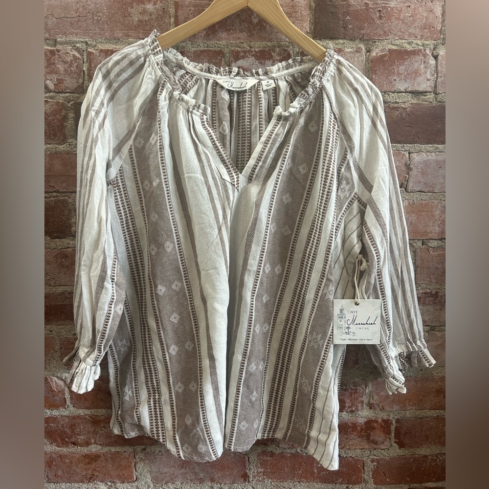 NWT..cafe marrakesh Top Southwest Pattern Size Med